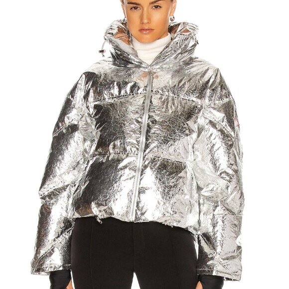 Metallic Silver Puffer Jacket - Picture 2 of 6